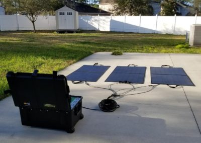 The Solar Sentinel 2400 with (3) 330-watt folding solar panels can fully charge in less than a day while still in use.